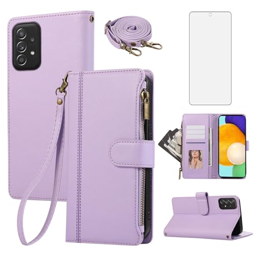 Étui pour Samsung Galaxy A52 avec porte-cartes et fermeture éclair