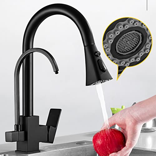 Robinet de cuisine noir mat avec mitigeur eau potable design premium - 4