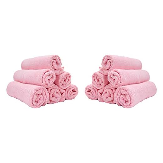 Arkwright Microfiber Gym Towel - (Pack of 12) Soft Lightweight Quick Dry Hotel Quality Hand Towels, Sweat Absorbent, Perfect for Workout, Yoga, Spa, Bathroom, 15 x 24 in, Pink