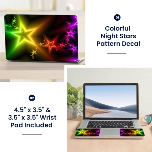 Image of LSS Laptop 15 15.6 Skin Cover with Colorful Night Stars Pattern for HP Dell Lenovo Apple Asus Acer Compaq - Fits 13.3 inch 14 inch 15.6 inch 16 inch (2 Wrist Pads Free)