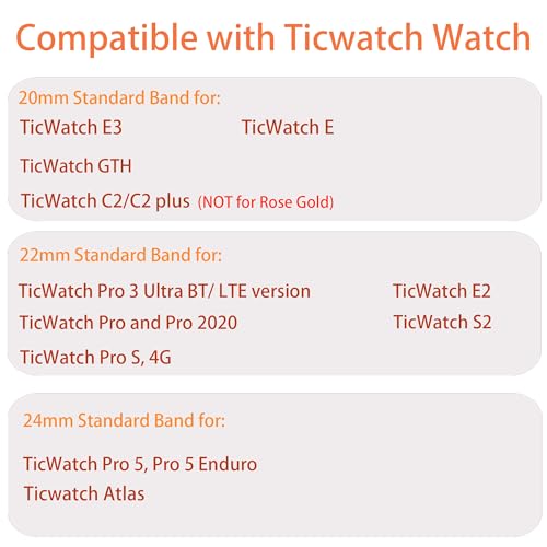 Correas magnéticas silicona para TicWatch 20-24 mm miniatura 2