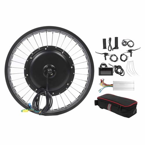 SPYMINNPOO Kit de Conversión de Bicicletas Eléctricas, 1500W de 48V Color Pantalla Kit de Motor de Cubo sin Escobillas de Alta Velocidad para Rueda Delantera de 20 Pulgadas
