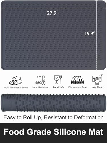 Stove Top Covers for Electric Stove, Food Grade Heavy Duty Silicone Glass Stove Top Cover Protector, Induction Cooktop Protector, Heat Resistant Range Ceramic Stove Top Covers Mat, Oven Cover