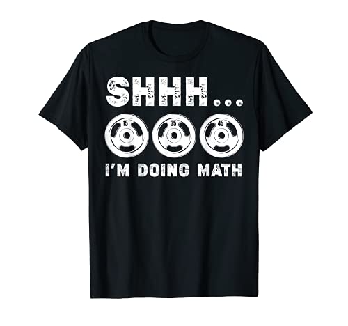Vintage Shhh I'm Doing Matemáticas Gimnasio Sentadillas Amante Divertido Levantamiento Camiseta