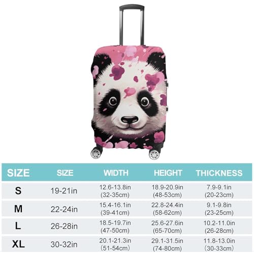 Pink Panda Cotton Luggage Cover Protector - Travel Suitcase Sleeve with Dual-Sided Prints, Universal Fit 18-32 Inch, Washable Anti-Scratch Travel Baggage Cover S2