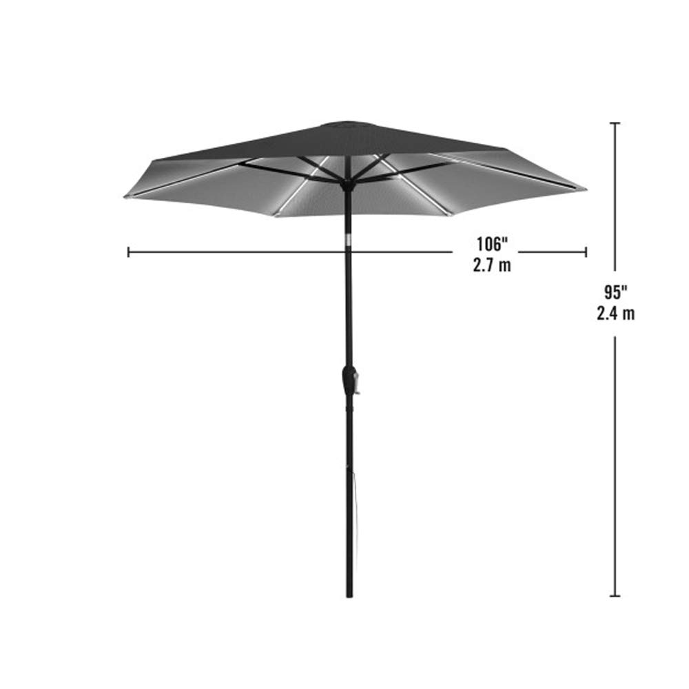 Amazon Com Quik Shade Patio Decorative Led Market Umbrella With Usb Socket 9 Khaki Cool Light Garden Outdoor