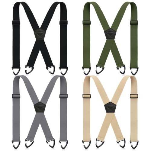 Image of Sintege 4 Pcs X Back Hidden Suspenders 1.5 Inch Heavy Duty Hiking Suspenders for Men Adjustable Under Clothing Invisible Belt