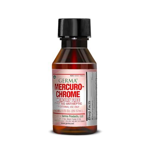 GERMA MercuroChrome Antiseptic 1oz Prevent infection in cuts, scrapes and burns QTY-3 - Thumbnail 3