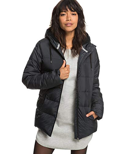 Roxy - Chaqueta Acolchada Impermeable con Capucha - Mujer - S - Negro