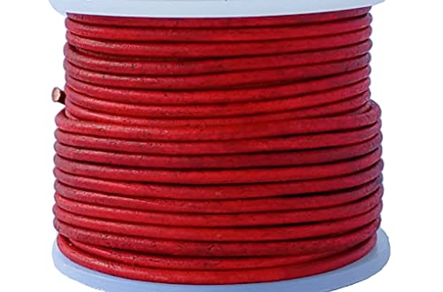 Cords Essentials Round Genuine Leather String Cord, Rope for Jewelry Making Necklaces, Bracelets, Kumihimo Braiding, Wraps