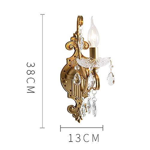 Applique murale LED en cristal et fer rétro pour chambre