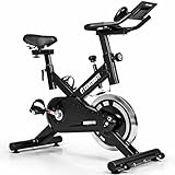 CENTURFIT Bicicleta Spinning Fija Deportiva con Volante de Inercia 5 kg, Monitor Digital, Soporte...