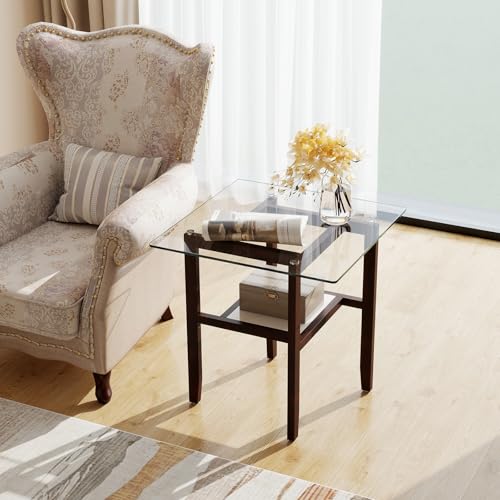 Giantex Glass End Table, 24