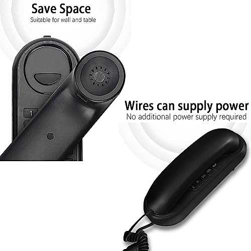 Corded Landline Telephone,House Phones Wall Mountable Landline Telephone,Home Phone Dial Pad on Base unit Last Number Redial,Pause,Flash, for Office, Hotel Bathroom, Home Desk/Wall Mountable Telephone - Image 6