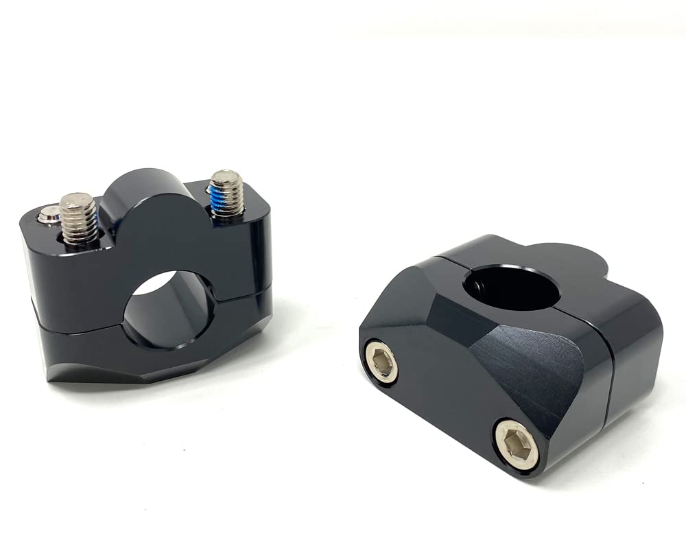 Motorradlenkererhöhung, schwarze Klemmen für 22 mm Lenker, 20 mm Erhöhung