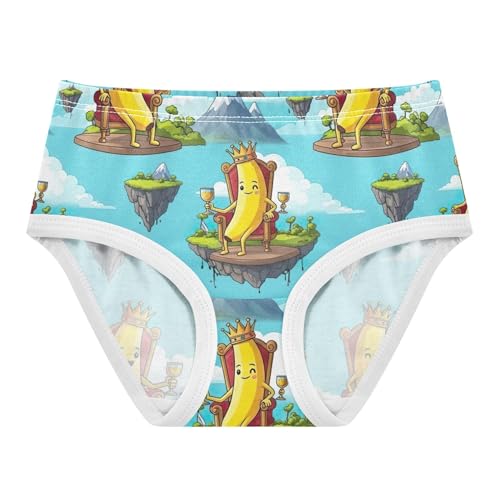 Cheerful Cartoon Banana Crown Toddler Girls Underwear 2t Cotton Panties for Girl Print Briefs Undies Kids