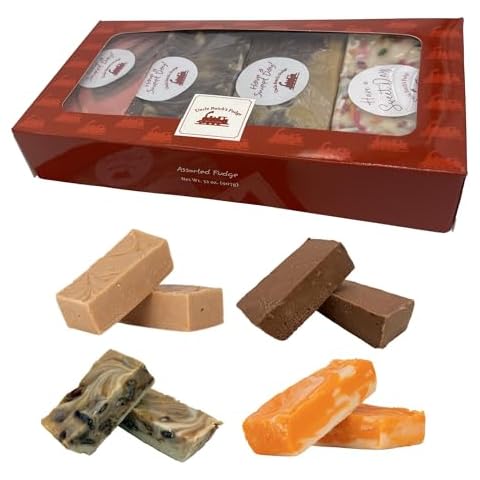 Uncle Butch's Fudge Custom Box - Creamy and Smooth Fudge Sampler - Choose Any 4 Flavors of Delicious & Decadent Fudge - 32oz Total (1 Pack) Cover