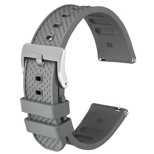 Bracelet de montre en caoutchouc fluoré 20mm 22mm Anbeer noir mat