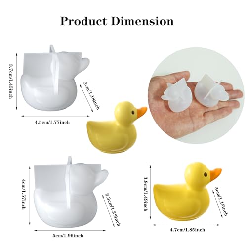 Moule résine canard 3D (lot de 2) pour bougie et savon
