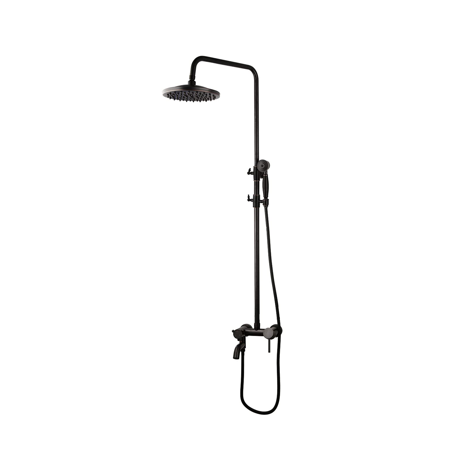 Mitigeur de douche triple fonction avec pommeau effet pluie et douchette noire orientable