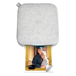 HP Sprocket Mobiler Fotodrucker 3x4 (8,9 x 10,8 cm) Sofortiger Fotodruck und Scrapbooking mit Zink-Fotopapier mit Kleberückseite, Weiß.
