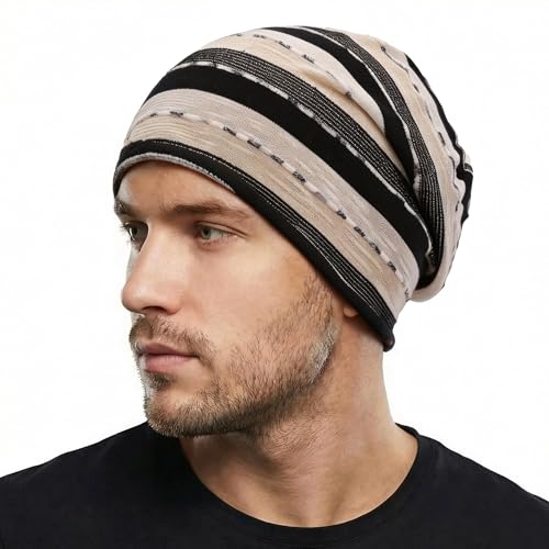 Image of ZLYC Cotton Thin Slouchy Beanie Hat for Men Women Fashion Soft Stretch Knit Skull Cap