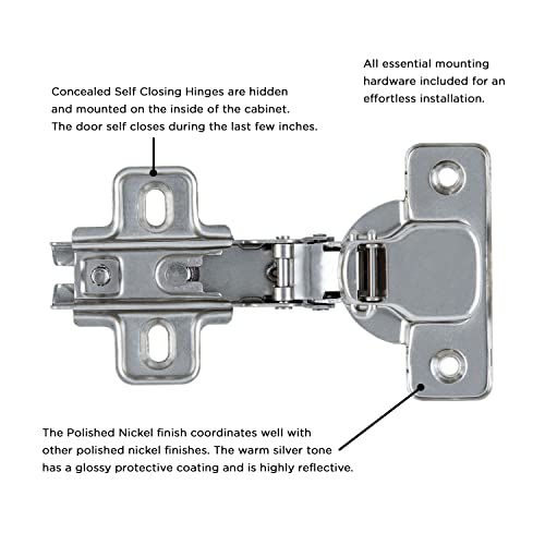 Hickory Hardware P5107-14 Hinge Concealed Frameless, Polished Nickel #TOP2