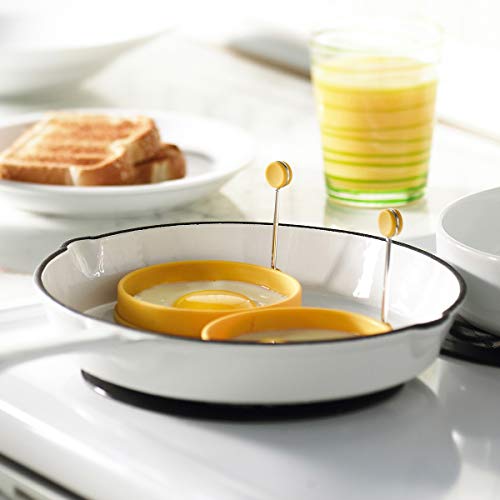 Silicone Reversible Egg Rings Trudeau Maison ustensile de cuisson œuf jaune x2