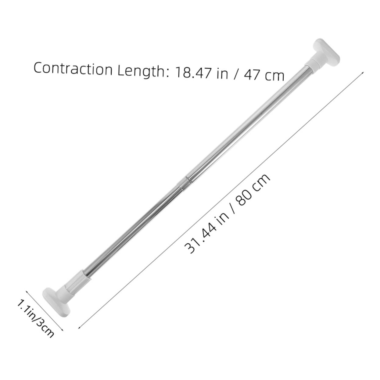 FUNOMOCYA 2Pcs Tension Rods Extendable Closet Bars No Drilling Required Heavy Duty Clothes Rail for Wardrobe for Hanging Clothes