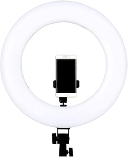 ROYAUX Ring Light Selfie Ring Light with Tripod Stand & Phone Clip, 18" Makeup Ring Light for Live Stream/Makeup/Video, Compatible with Most Phones. Selfie Ring Light