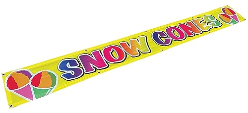 4 Less Co Snow Cones Banner Sign Polyester Fabric