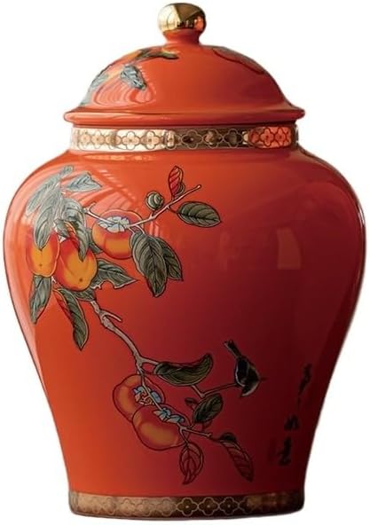 Sealed Jar Food Storage Containers Vintage Chinese Style Tea Jar Kitchen Canisters Ceramic Tea Jar Seal Kitchen Jar for Coffee Ceramic Container for Storage of Coffee Beans(Small)