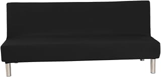 Enbebamd Cubierta de futón Minimalista Color de un Solo Color Slip Slip Cobertura Completa Cubierta de sofá sin Brazo Elástica Lisa Lisa de sofá Cama con Manchas amigables con la Piel