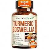 Boswellia Serrata Turmeric Supplement for Joint Support & Inflammation Balance – Turmeric Boswellia Supplement with Ginger & Black Pepper Extract for Enhanced Absorption – Non-GMO - 60 Capsules