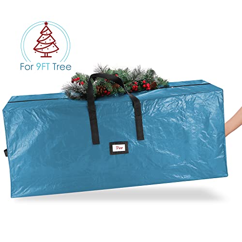 Image of Hearth & Harbor Christmas Tree Storage Bag - Artificial Christmas Tree Bag with Reinforced Handles, Dual Zipper, Wide Opening - Storage Container for Trees and Decorations, 2 Piece set - 7.5 + 9 FT