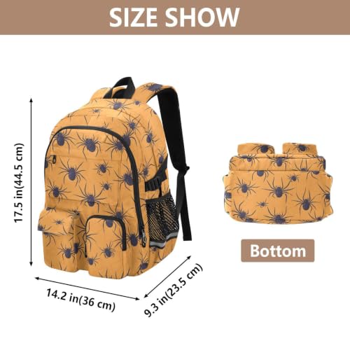 Mochilas de viaje para laptop de Halloween y trabajo con diseño escolar de telaraña 3