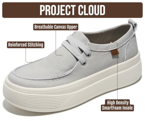 Image of Project Cloud Canvas Platform Loafers for Women Boat Shoes for Women (Dana)