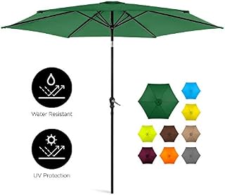 Best Choice Products 10ft Outdoor Steel Polyester Market Patio Umbrella w/Crank, Easy Push