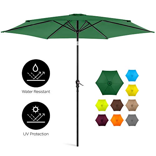 Best Choice Products 10ft Outdoor Steel Polyester Market Patio Umbrella w/Crank, Easy Push