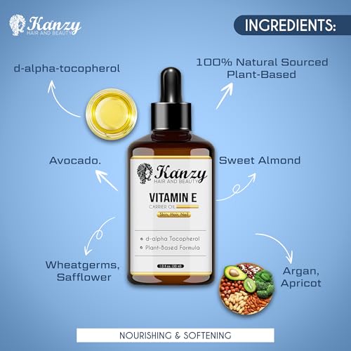 Kanzy Vitamin-E-Öl-Tropfen für Kosmetik 30 ml d-Alpha-Tocopherol, Anti-Falten, Anti-Aging… – Ansicht 3