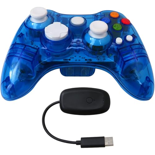 USonline911 Wireless for Xbox 360 Controller with Cool LED, Compatible for Microsoft Xbox 360 &amp; PC (for Windows 11/10/8/7), Upgraded Joystick &amp; Dual Vibration Gamepad