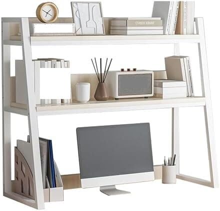 Moderno scaffale da scrivania a 2 livelli - Organizzatore multiuso for | computer e librerie Elegante espositore for casa e ufficio Perfetto piccoli spazi(115cm)