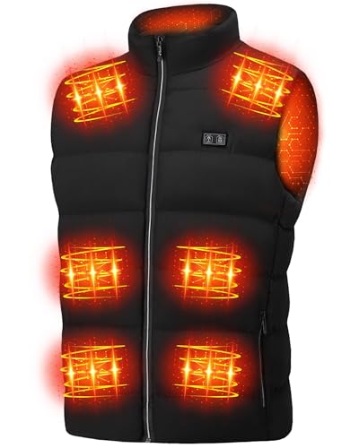 Gilet chauffant pour la randonnée et le ski veste USB 15 zones noire