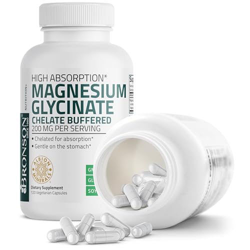 Bronson Magnesium Glycinate 200mg, 120 Vegetarian Capsules — view 6