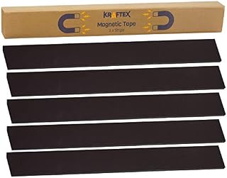 Magnetic Tape Magnet Strips, New Adhesive Backing for Walls, Boards, Crafts, Storage, DIY, Home, Garage and Displays 32mm Wide 5 Pack