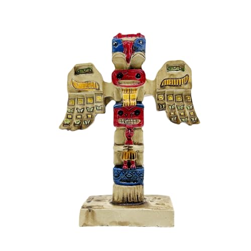 Odebyata Indigenous Indian Totem Pole Decor, Resin Totems Eagle Pole Table Bookshelf Statue Figurines, Aquarium Home Office Decor Collectible Lovers Indian Style Souvenirs Gifts (Totem)