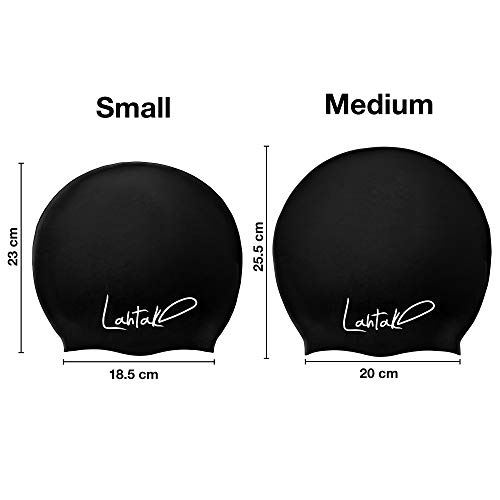 Swim Caps Long Hair Kids - Swimming Cap For Girls Boys Kids Teens With Long Curly Hair Braids Dreadlocks - Silicone Hypoallergenic Waterproof Swim Hat (Black, Medium) #TOP2