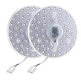 REXTiN 2Packs 7' 18W LED Light Engine,Retrofit Light Kit 85-265V 6000K Daylight White, LED Light Board for Ceiling Fan Light kit Replacement Fluorescent Bulb Replacement(7IN 2Packs, White)