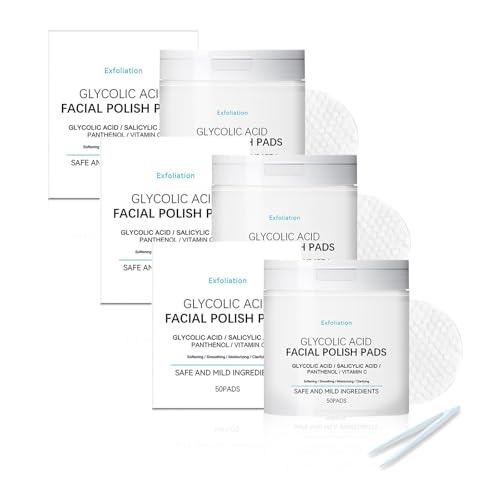Discos Exfoliantes Faciales con Ácido Glicólico - 50 Unidades. Limpieza Profunda y Minimización de Poros, Piel Radiante y Renovación, Apto para Todo Tipo de Piel (3PCS)