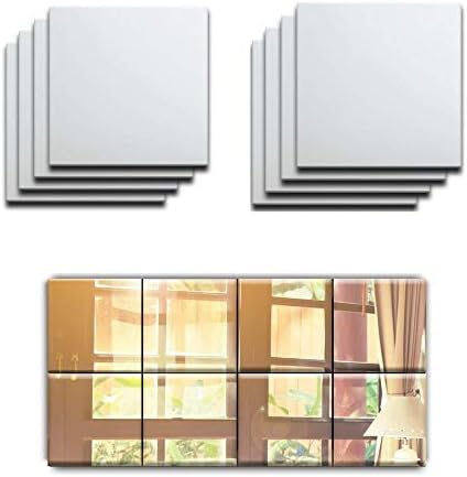 Removable Mirror Like Square Decorative Wall Stickers Set of 32 Pieces – Easy to Set up and Removable Substitute of Mirror - Stick to Anywhere (1 MM Thick)